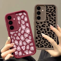 Leopard Print Case For Samsung Galaxy A56 5G A55 A54 A36 A17 A37 A27 A26 A57 A16 A18 S26 FE S21 S22 S23 S24 S25 Ultra Capa Funda