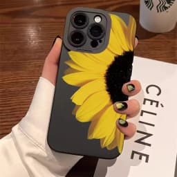 Sunflower Pattern Phone Case For iPhone 17 11 12 13 14 15 16 Pro Max 7 8 Plus 17 Air Shockproof Matte Soft Silicone Bumper Cover