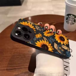 Sunflower Pattern Phone Case For iPhone 17 11 12 13 14 15 16 Pro Max 7 8 Plus 17 Air Shockproof Matte Soft Silicone Bumper Cover