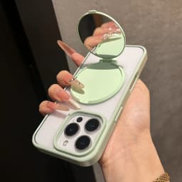 Invisible Flip Makeup Mirror Stand Holder Case For iPhone 17 15 16 Pro Max Plus 14 13 12 11 Air Acrylic Shockproof Bumper Cover