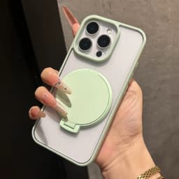 Invisible Flip Makeup Mirror Stand Holder Case For iPhone 17 15 16 Pro Max Plus 14 13 12 11 Air Acrylic Shockproof Bumper Cover