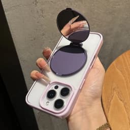 Invisible Flip Makeup Mirror Stand Holder Case For iPhone 17 15 16 Pro Max Plus 14 13 12 11 Air Acrylic Shockproof Bumper Cover