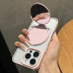 Invisible Flip Makeup Mirror Stand Holder Case For iPhone 17 15 16 Pro Max Plus 14 13 12 11 Air Acrylic Shockproof Bumper Cover