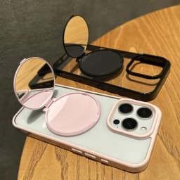 Invisible Flip Makeup Mirror Stand Holder Case For iPhone 17 15 16 Pro Max Plus 14 13 12 11 Air Acrylic Shockproof Bumper Cover