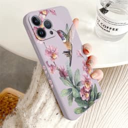 Painted Flowers Birds Phone Case For iPhone 13 15 14 11 12 Pro Max Mini X XS XR 7 8 Plus SE Shockproof Silicone Soft Cover Coque