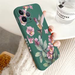 Painted Flowers Birds Phone Case For iPhone 13 15 14 11 12 Pro Max Mini X XS XR 7 8 Plus SE Shockproof Silicone Soft Cover Coque