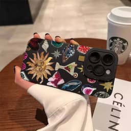 Fashion Black Collage Pattern Eye Design Phone Case For iPhone 17 11 12 13 14 15 16 Pro Max 16E XS X XR 7 8 Plus SE2 Soft Cover
