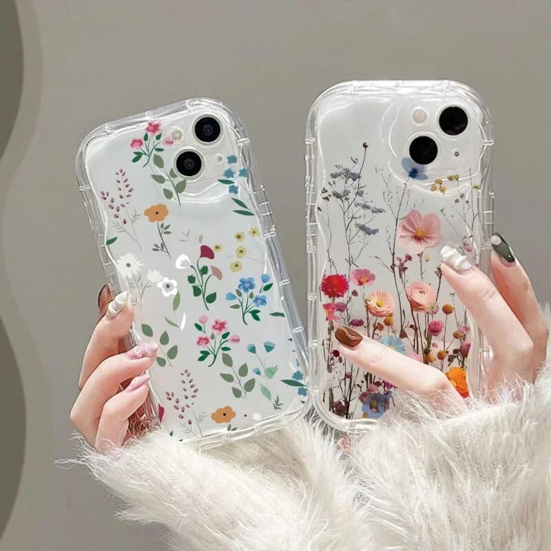 Fresh Oil Painting Daisy Flowers Phone Case For Samsung Galaxy S25 Ultra S24 Plus S25Ultra S25+ S24+ Soft Wavy Edge Cover Cases
