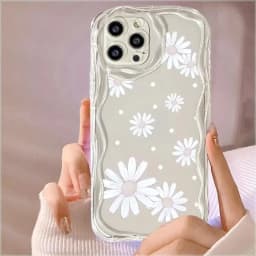 Fresh Oil Painting Daisy Flowers Phone Case For Samsung Galaxy S25 Ultra S24 Plus S25Ultra S25+ S24+ Soft Wavy Edge Cover Cases