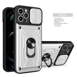 Hidden Slide Card Slot Lens Protective Case For iPhone 17 16 15 14 13 Pro Max 12 11 XR XS MAX 8 7 Plus SE 2022 Magnet Ring Cases