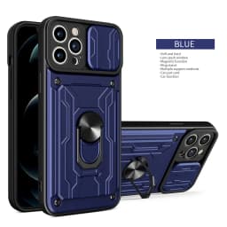 Hidden Slide Card Slot Lens Protective Case For iPhone 17 16 15 14 13 Pro Max 12 11 XR XS MAX 8 7 Plus SE 2022 Magnet Ring Cases