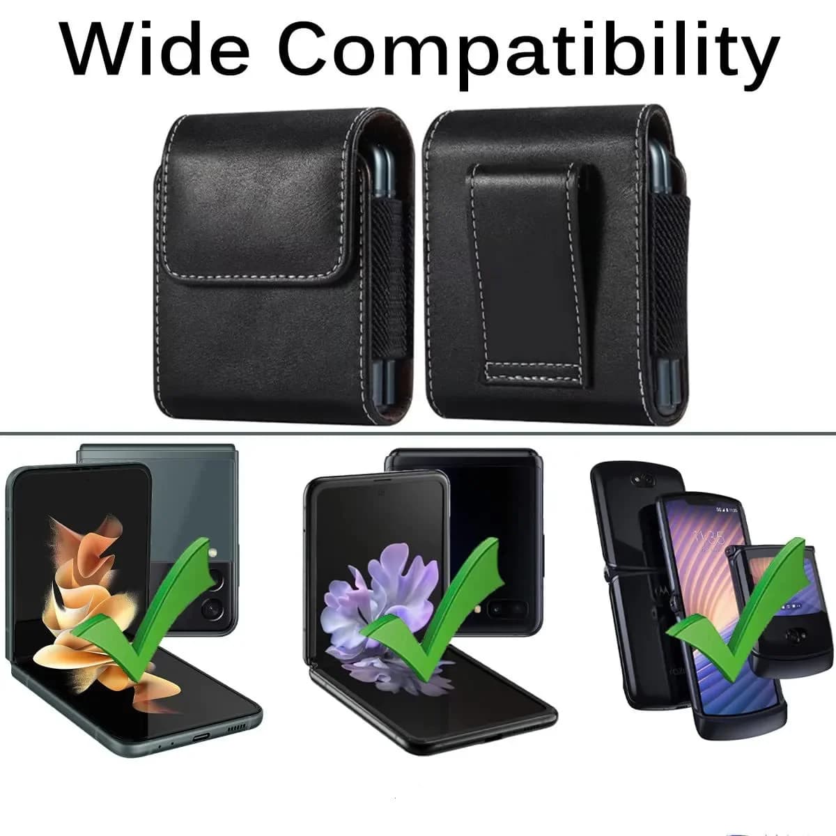 Belt Clip Leather Phone Case for Samsung Galaxy Z flip7 flip6 Flip8 Flip 4 5g FLIP5 Flip 8 7 6 5 3 for Moto Razr 70 ultra 60 50