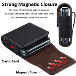 Belt Clip Leather Phone Case for Samsung Galaxy Z flip7 flip6 Flip8 Flip 4 5g FLIP5 Flip 8 7 6 5 3 for Moto Razr 70 ultra 60 50