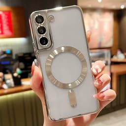 Luxury Plating For MagSafe Magnetic Case For Samsung Galaxy S20 S21 S22 S23 S24 Ultra Plus Case Wireless Charge Silicone Cover