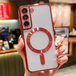 Luxury Plating For MagSafe Magnetic Case For Samsung Galaxy S20 S21 S22 S23 S24 Ultra Plus Case Wireless Charge Silicone Cover
