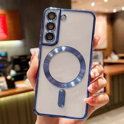 Luxury Plating For MagSafe Magnetic Case For Samsung Galaxy S20 S21 S22 S23 S24 Ultra Plus Case Wireless Charge Silicone Cover