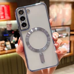 Luxury Plating For MagSafe Magnetic Case For Samsung Galaxy S20 S21 S22 S23 S24 Ultra Plus Case Wireless Charge Silicone Cover