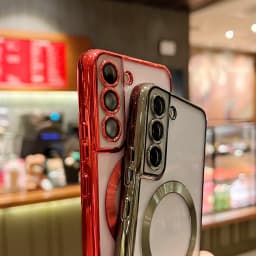 Luxury Plating For MagSafe Magnetic Case For Samsung Galaxy S20 S21 S22 S23 S24 Ultra Plus Case Wireless Charge Silicone Cover