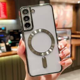 Luxury Plating For MagSafe Magnetic Case For Samsung Galaxy S20 S21 S22 S23 S24 Ultra Plus Case Wireless Charge Silicone Cover