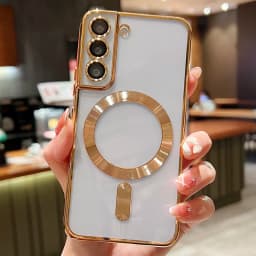 Luxury Plating For MagSafe Magnetic Case For Samsung Galaxy S20 S21 S22 S23 S24 Ultra Plus Case Wireless Charge Silicone Cover