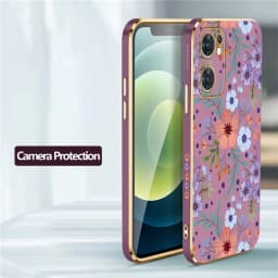 Plating Silicone Case For OPPO Find X5 Lite X3 X2 NEO F11 F5 F7 F9 F17 Pro F15 F19 F23 F21 F1S Shockproof Flowers Cover