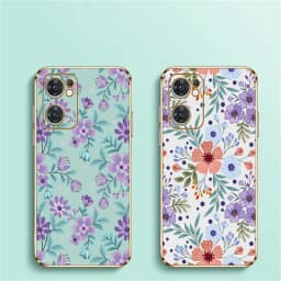 Plating Silicone Case For OPPO Find X5 Lite X3 X2 NEO F11 F5 F7 F9 F17 Pro F15 F19 F23 F21 F1S Shockproof Flowers Cover