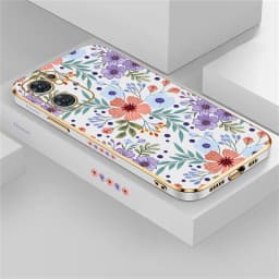 Plating Silicone Case For OPPO Find X5 Lite X3 X2 NEO F11 F5 F7 F9 F17 Pro F15 F19 F23 F21 F1S Shockproof Flowers Cover