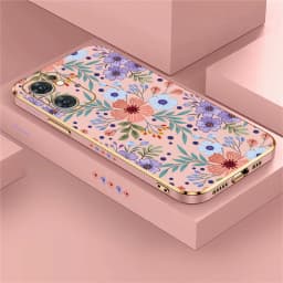 Plating Silicone Case For OPPO Find X5 Lite X3 X2 NEO F11 F5 F7 F9 F17 Pro F15 F19 F23 F21 F1S Shockproof Flowers Cover