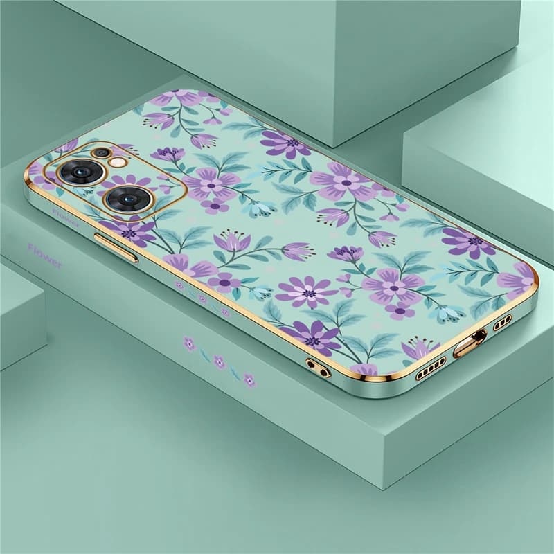 Plating Silicone Case For OPPO Find X5 Lite X3 X2 NEO F11 F5 F7 F9 F17 Pro F15 F19 F23 F21 F1S Shockproof Flowers Cover