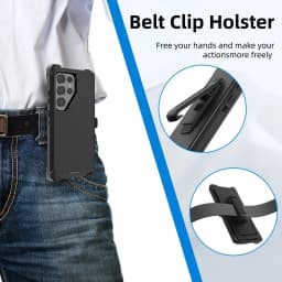 3 IN 1 For Samsung Galaxy S24 S23 S22 S21 S20 ULTRA S10 Plus Note 20 10 9 8 Heavy Duty Shockproof Armor +Belt CliP Phone Case