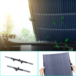 BLALION Car Windshield Sunshade Curtain Retractable Set Front Rear Window Sun Shade Protector UV Reflective Auto Sun Visor Cover