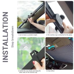 BLALION Car Windshield Sunshade Curtain Retractable Set Front Rear Window Sun Shade Protector UV Reflective Auto Sun Visor Cover