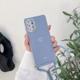 Love Heart Crossbody Lanyard Strap Phone Case For Samsung Galaxy S21 S20 S22 S23 S24 S10 S9 S8 Note 10 20 Plus Ultra Fe Cover