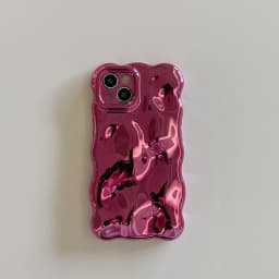 Luxury Wavy 3D Meteorite Texture Plating Silver Case for iPhone 11 12 13 14 15 Pro Max Anti-Fall Full Protection Glossy Cover
