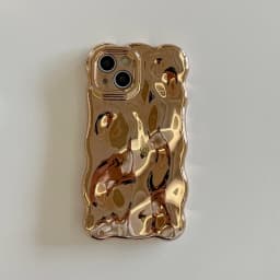 Luxury Wavy 3D Meteorite Texture Plating Silver Case for iPhone 11 12 13 14 15 Pro Max Anti-Fall Full Protection Glossy Cover
