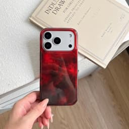 Beautiful Red Green Gradation Smudged Contrast Color Glacier Texture Protection Phone Case for iPhone 13 14 15 16 17 Pro Max