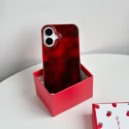 Beautiful Red Green Gradation Smudged Contrast Color Glacier Texture Protection Phone Case for iPhone 13 14 15 16 17 Pro Max