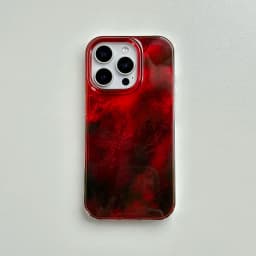 Beautiful Red Green Gradation Smudged Contrast Color Glacier Texture Protection Phone Case for iPhone 13 14 15 16 17 Pro Max