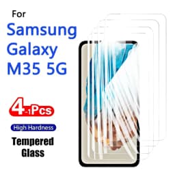 1-4PCS Screen Protector For Galaxy M35 5G Samsung Tempered Glass Crystal 9H High Aluminum Anti Scratch Case Friendly Fingerprint