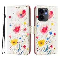 Retro Flower Design Wallet Leather Case For OPPO Reno13 F FS Reno 13F 4G 13 Pro 5G Reno13F Coque Magnetic Flip Cover Phone Bags