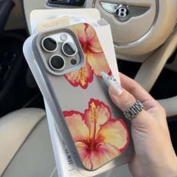 Elegant Pink Hibiscus Flower Lichee Silicone Phone Case For iPhone 17 16 Pro Max XS X XR 15 14 13 12 11 16 Plus Cover Soft Funda