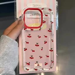 Cute Cartoon Cherry Pattern Clear Phone Case For Xiaomi Redmi 13C 14C 12 Redmi Note 14 13 12 11 Pro Plus 5G 12S 11S Soft Cover