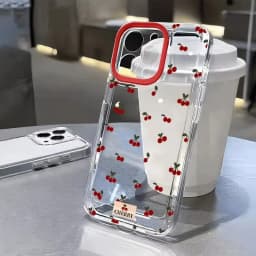 Cute Cartoon Cherry Pattern Clear Phone Case For Xiaomi Redmi 13C 14C 12 Redmi Note 14 13 12 11 Pro Plus 5G 12S 11S Soft Cover