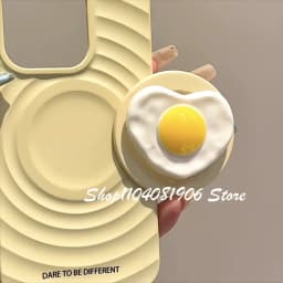 Korean Cute 3D Egg Noodles Magnetic Holder Phone Griptok Grip Tok Stand Support For iPhone 16 For Magsafe Accessories Smart Tok