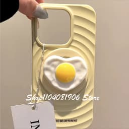Korean Cute 3D Egg Noodles Magnetic Holder Phone Griptok Grip Tok Stand Support For iPhone 16 For Magsafe Accessories Smart Tok