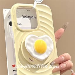 Korean Cute 3D Egg Noodles Magnetic Holder Phone Griptok Grip Tok Stand Support For iPhone 16 For Magsafe Accessories Smart Tok