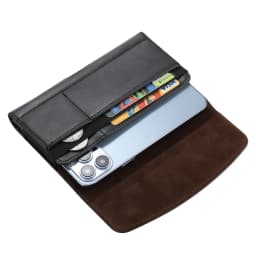 Universal Leather Phone Holster Belt Clip Case For iPhone 16 15 14 13 Pro Max Samsung S24 S23 Huawei Xiaomi Men Waist Bag Cover