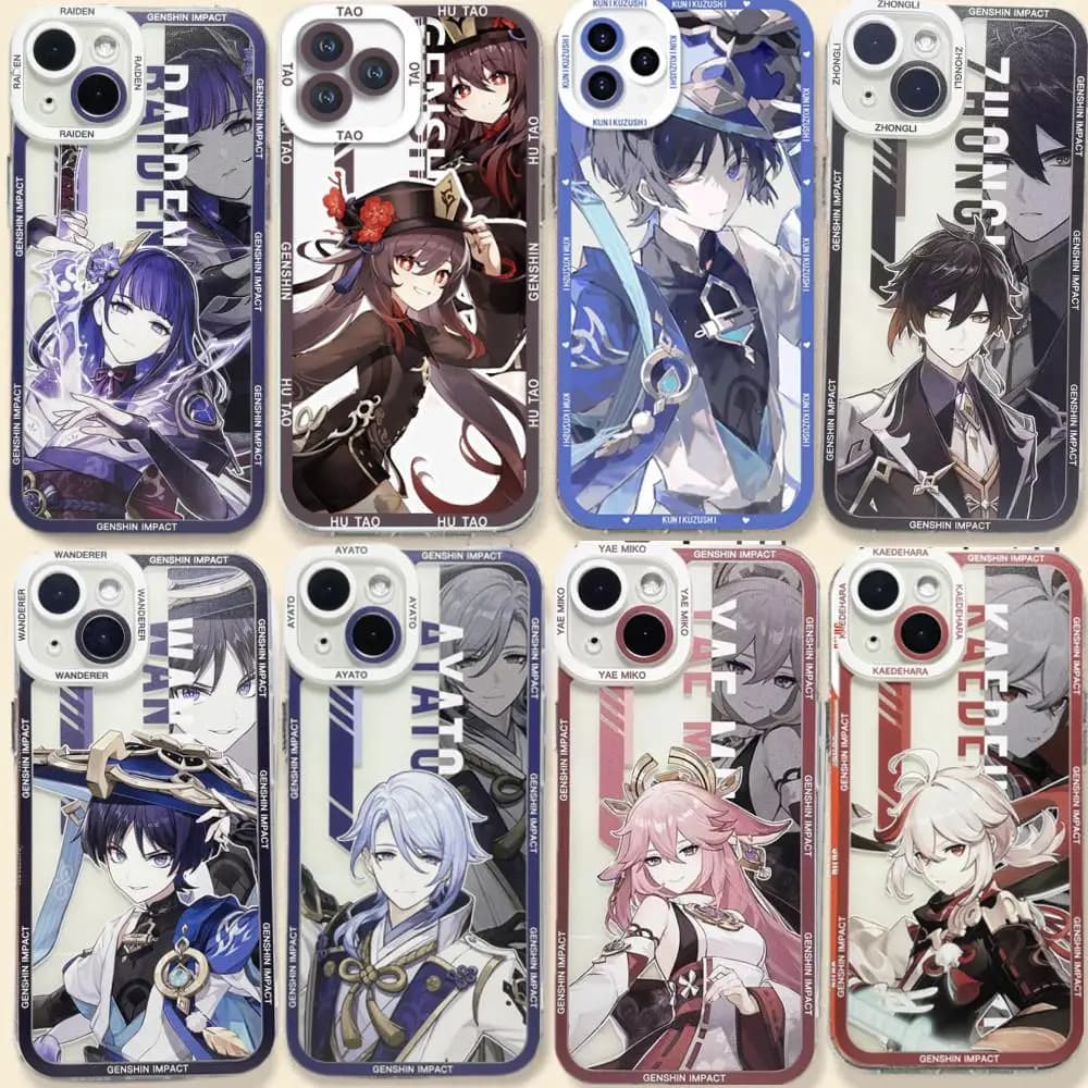 Case for Iphone 17 16 15 Pro Max 11 12 13 14 Pro Max 16e 17 Air 17Pro 16 Plus 13 Mini 16Pro Cover Wanderer Hu Tao Genshin Impact