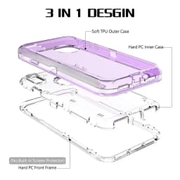 Military Level Heavy Duty Hard Case For iPhone 15 13 11 14 16Pro Max MINI XR XSMAX SE 6 7 8Plus 3IN1Transparent Shockproof Cases