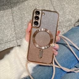 Crossbody Lanyard With Magsafe Case For Samsung Galaxy S25 S24 S23 S22 Ultra S23 FE Plus Magnetic Protection Soft Cover